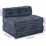 vidaXL Pouffe Modulaire Indigo 70x70x54 en Tissu