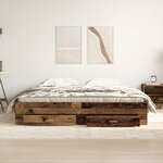 Cadre de lit vidaXL avec tiroirs en vieux bois 180x200 cm en bois reconstitué