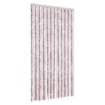 vidaXL Rideau anti-mouches gris argenté et rose 100x230 cm chenille