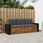 vidaXL Ensembles de canapés 3 pc Bois d'Acacia Massif