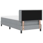 vidaXL Lit Box Spring avec matelas gris clair  80 x 200 cm  tissu.