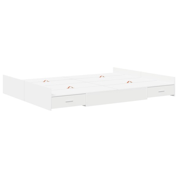 vidaXL Cadre de lit avec rangement avec tiroir avec tête de lit avec stockage Blanc 150 x 200 cm