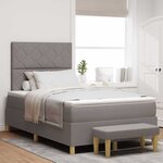 vidaXL Lit à ressorts avec matelas Taupe 120 x 200 cm tissu
