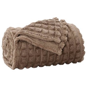 vidaXL Jeté Camel 150 x 130 cm Toison