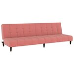 Vidaxl canapé-lit à 2 places avec repose-pied rose velours