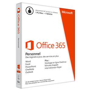 Microsoft office 365 personal 1 licence(s) 1 année(s) français