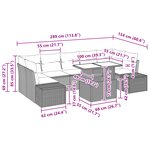vidaXL Ensemble de canapé de jardin 8 pièces avec coussins beiges en poly rattan