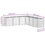 vidaXL Jardinière bleu gris 160x160x53 cm PP