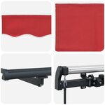 vidaXL Auvent Rétractable Rouge 350 x 250 cm Polyester et Acier