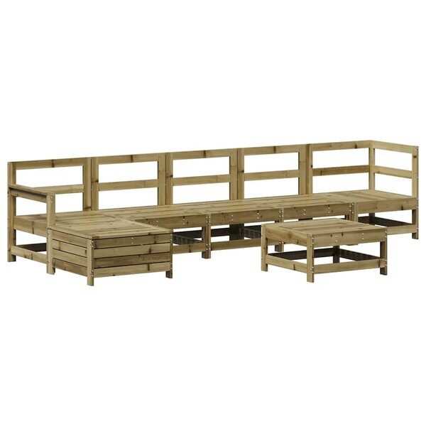 vidaXL Salon de jardin 7 Pièces bois de pin imprégné