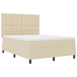 vidaXL Lit à ressorts avec Matelas & LED Crème 140x190 cm Tissu