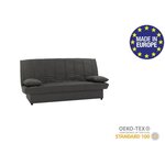 Banquette clic clac 3 places - Tissu anthracite -  Style Contemporain - L 190 x P92 cm - MILA