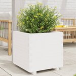 vidaXL Jardinière blanc 60x60x49 5 cm bois de pin massif