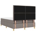 vidaXL Lit à ressort avec matelas et banc taupe 160x200 cm tissu