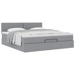 vidaXL Lit ottoman avec matelas gris clair 160x200 cm tissu