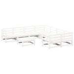 vidaXL Salon de jardin 9 Pièces blanc bois de pin massif