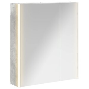 vidaXL Armoire Miroir de Salle de Bain Gris béton 63 5 x 15 5 x 70 cm