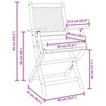 Chaises de jardin pliantes vidaXL avec coussin blanc 2 pièces en bois d'acacia solide