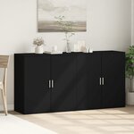 vidaXL Buffets 2 Pièces noir 79x38x80 cm bois d'ingénierie
