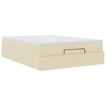 VidaXL Cadre de lit ottoman avec matelas crème 140x200 cm tissu