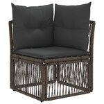vidaXL Ensemble de canapé de jardin 10 Pièces Gris polyrotin