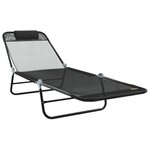 vidaXL Chaises longues pliantes 2 Pièces avec têtière textilène noire