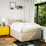 vidaXL Sommier à lattes de lit avec matelas crème 120x190 cm tissu
