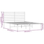 vidaXL Cadre de lit métal sans matelas et tête de lit blanc 150x200 cm