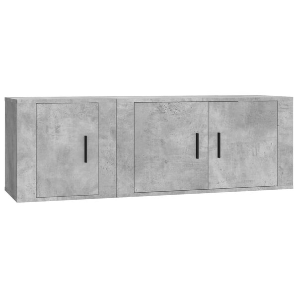 vidaXL Ensemble de meubles TV 2 Pièces gris béton bois d'ingénierie