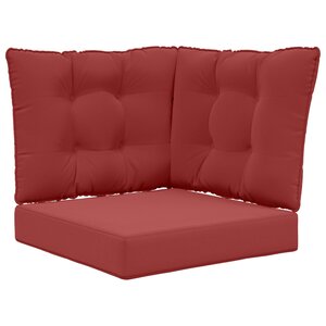 vidaXL Coussin de canapé d'extérieur 3 Pièces Bordeaux Polyester