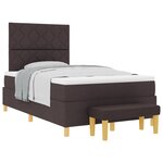 vidaXL Lit à ressorts avec matelas et banc brun foncé 120x200 cm en tissu