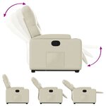 vidaXL Fauteuil inclinable Crème Similicuir