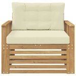 vidaXL Canapé d’extérieur Polyester Blanc et crème