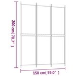 vidaXL Cloison de séparation 3 panneaux Blanc 150x200 cm Tissu