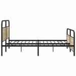 vidaXL Cadre de lit en métal sans matelas chêne sonoma 183x213 cm