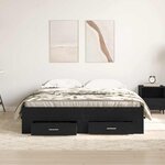 vidaXL Cadre de lit avec tiroirs avec tiroir Chêne noir 140 x 190 cm