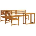 vidaXL Ensemble de banc de jardin 4 Pièces Marron Bois d'acacia massif
