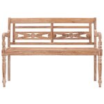 vidaXL Banc Batavia 120 cm Huilé en blanc Bois de teck solide