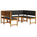 vidaXL Ensemble de banc de jardin 5 Pièces Marron Bois d'acacia massif