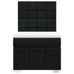 vidaXL Sommier à lattes de lit avec matelas Noir 90x190 cm Tissu