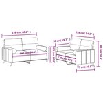 vidaXL Ensemble de canapés 2 Pièces avec coussins noir tissu
