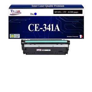 T3AZUR - 651A Toner compatible avec HP CE341A Cyan compatible avec HP Color LaserJet Enterprise 700 color MFP M775dn  M775f  M775z  CP5525