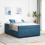 vidaXL Cadre de lit avec matelas Bleu foncé 160 x 200 cm Velours