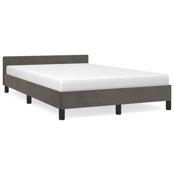 vidaXL Cadre de lit sans matelas gris foncé 120x190 cm velours