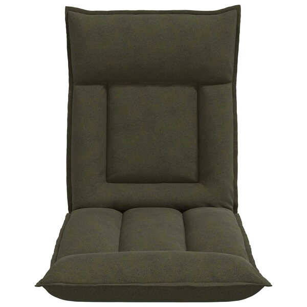 vidaXL Fauteuil de sol ajustable Vert armée Tissu