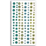 120 perles adhésives bleu-vert