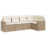 vidaXL Salon de jardin avec coussins 5 Pièces beige résine tressée