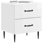 vidaXL Cabinet de chevet Blanc brillant 43 x 34 5 x 47 5 cm
