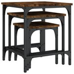 vidaXL Tables basses gigognes 3 Pièces chêne fumé bois d'ingénierie