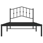 vidaXL Cadre de lit métal sans matelas avec tête de lit noir 100x190cm